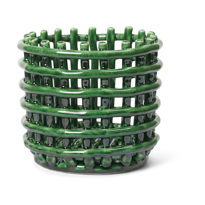 Panier tressé Ceramic Ø16 cm - Emerald Green - Ferm LIVING