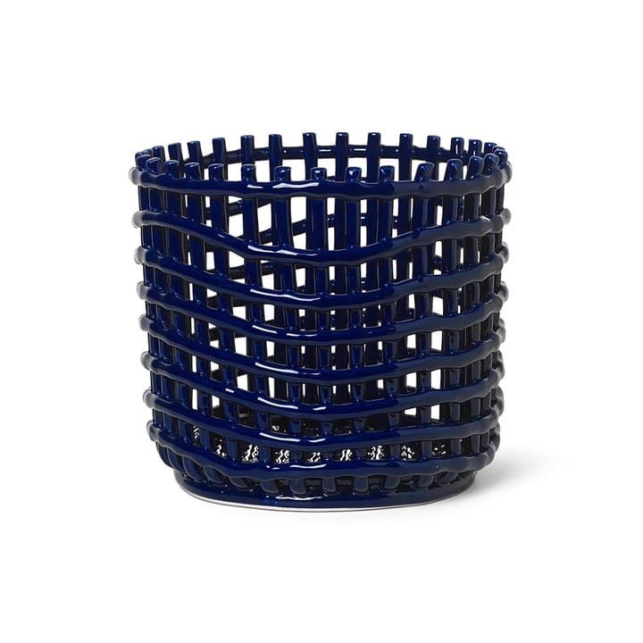 Panier tressé Ceramic Ø23,5 cm - Bleu - Ferm LIVING