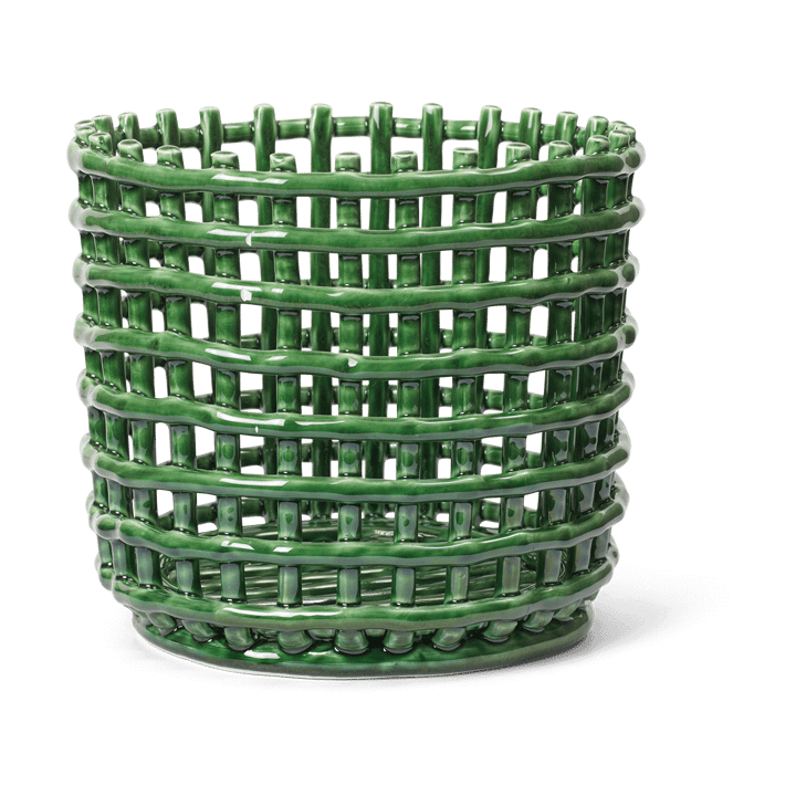 Panier tressé Ceramic Ø23,5 cm - Emerald Green - Ferm LIVING