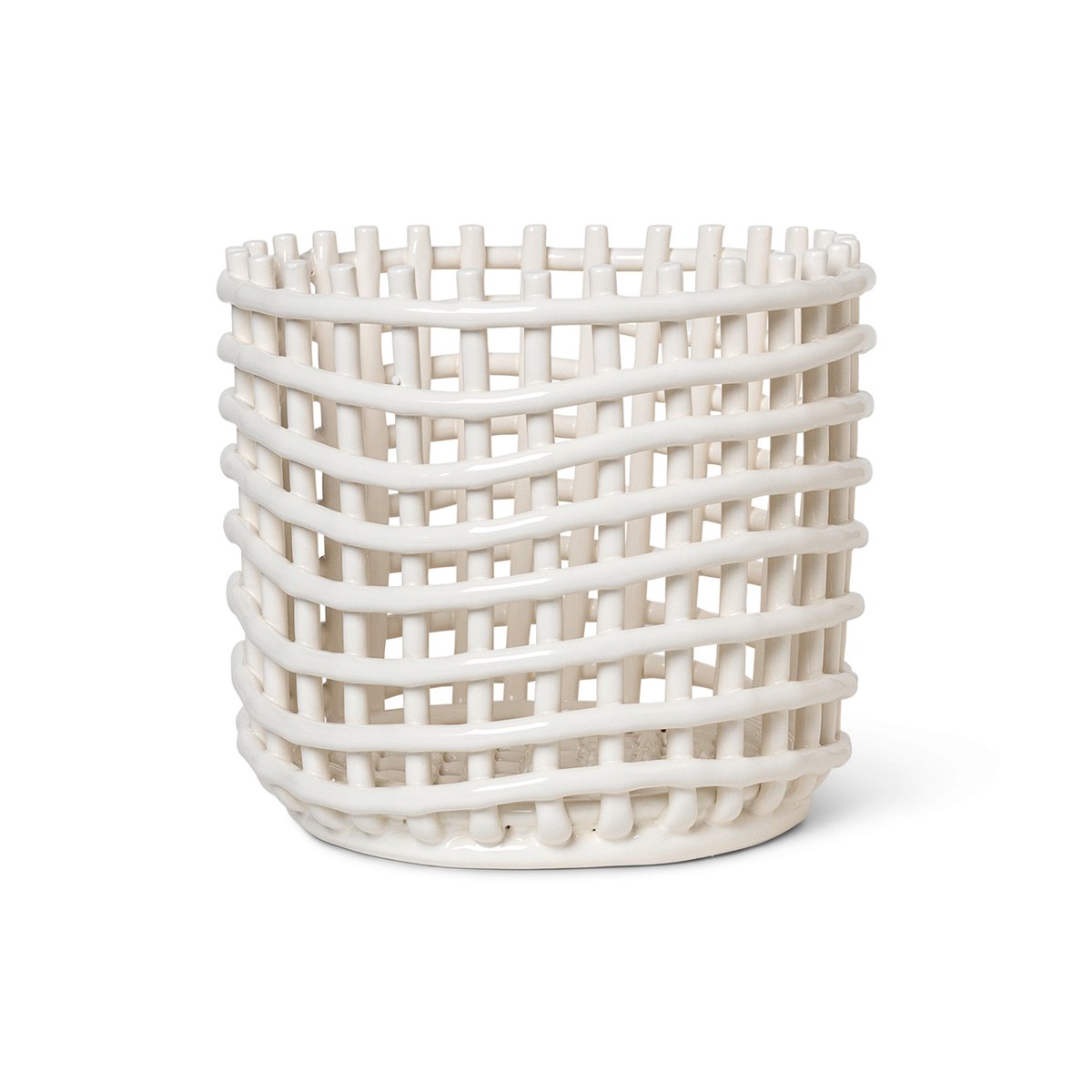 Ferm Living Panier tressé Ceramic 23,5 cm Off white