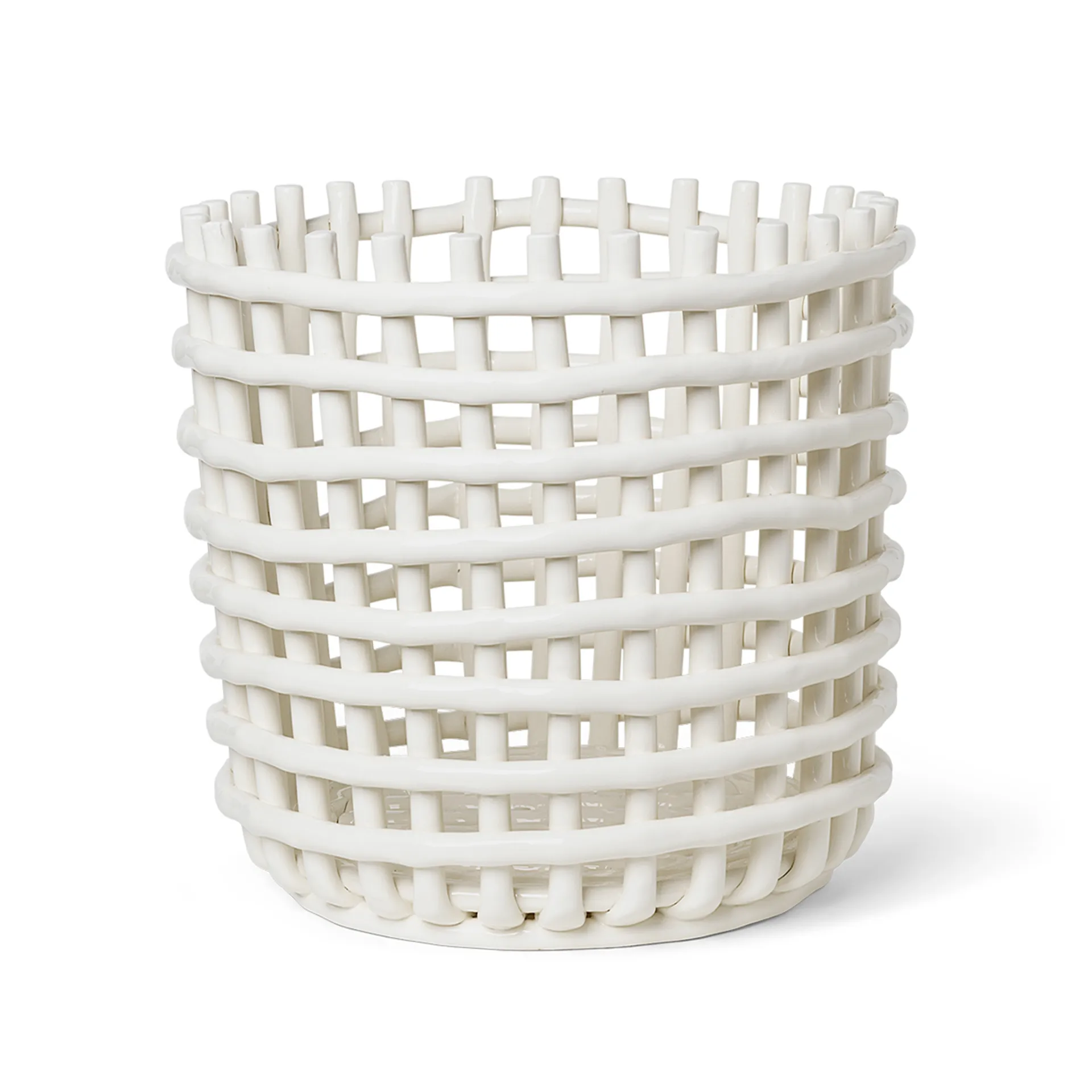 Panier tressé Ceramic Ø35 cm, Off white Ferm Living