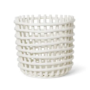 Panier tressé Ceramic Ø35 cm - Off white - Ferm Living