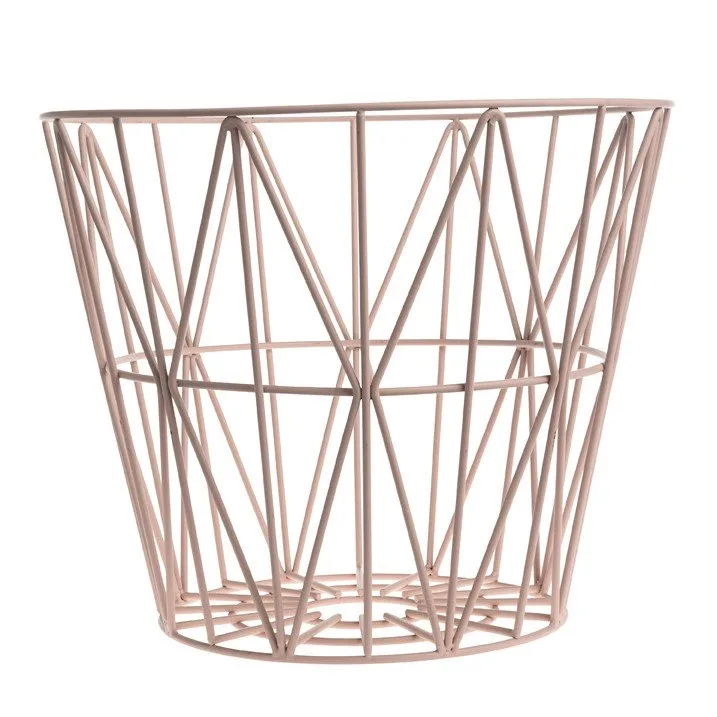 Panier Wire rose, grand 60x45 cm Ferm Living