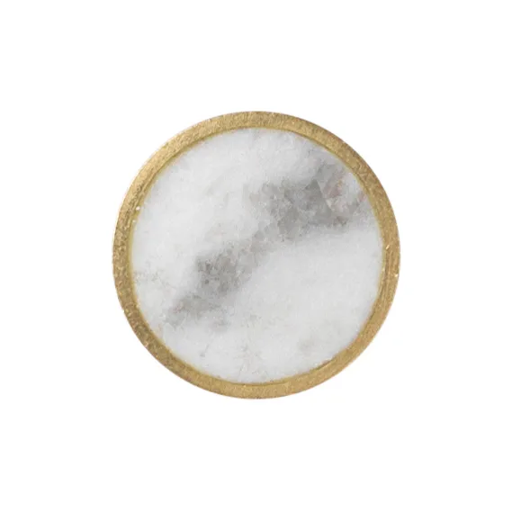 Petit crochet en pierre, marbre blanc-laiton Ferm Living