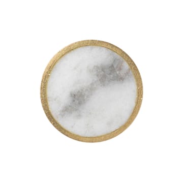 Petit crochet en pierre - marbre blanc-laiton - ferm LIVING