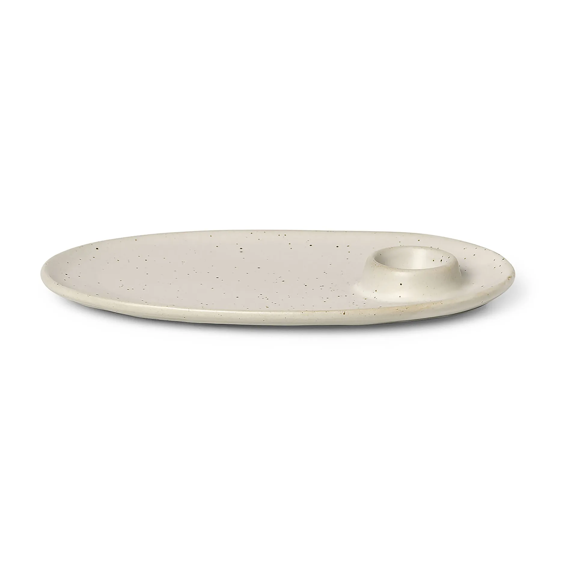 Petite assiette Flow 14x23,5 cm, Off-white speckle Ferm Living