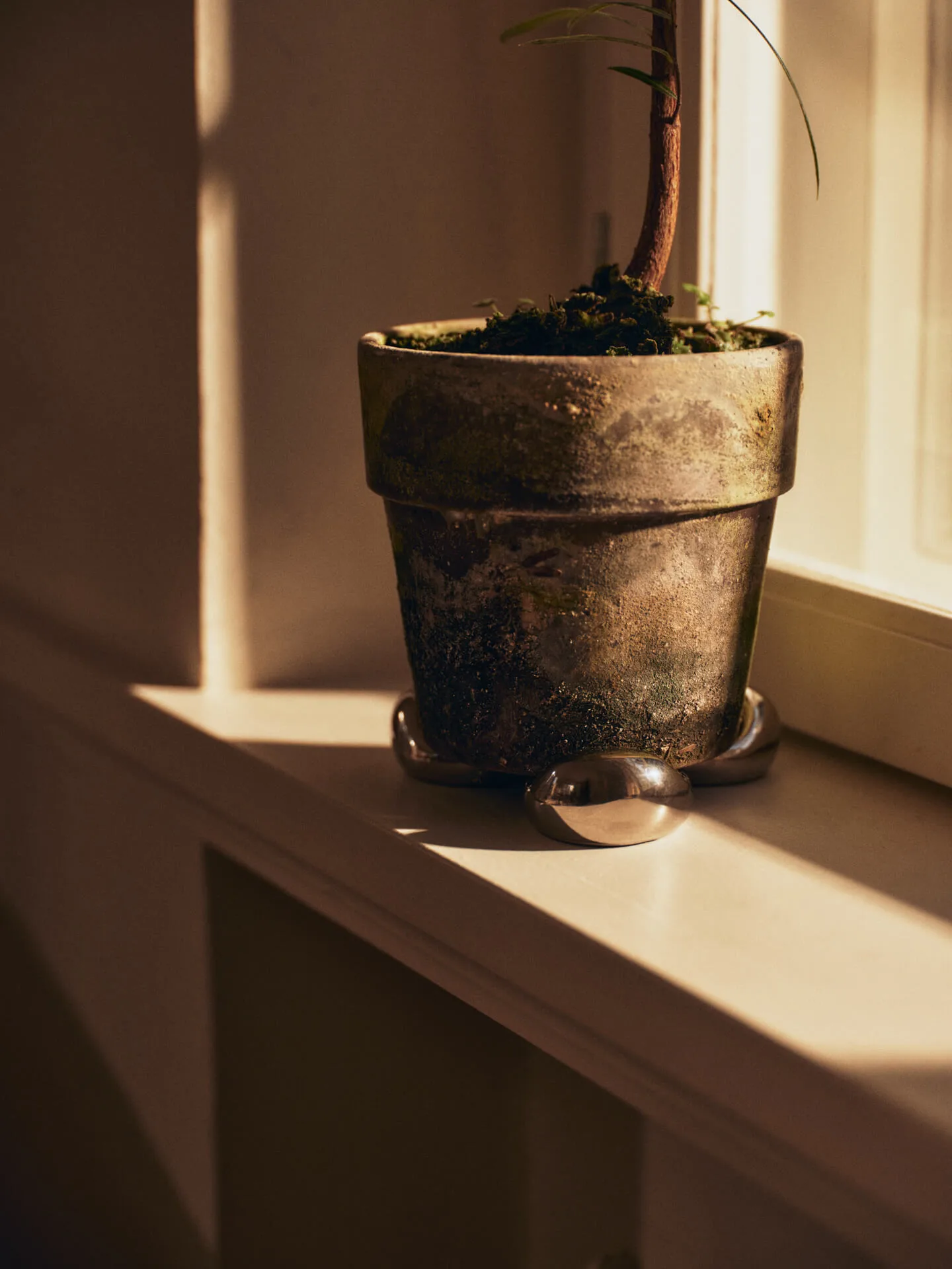 Pieds pour pot de fleurs Nube lot de 4, Argent Ferm Living