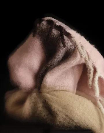 Plaid Blur en mohair - Butter-rose pâle, 130x170 cm - Ferm Living