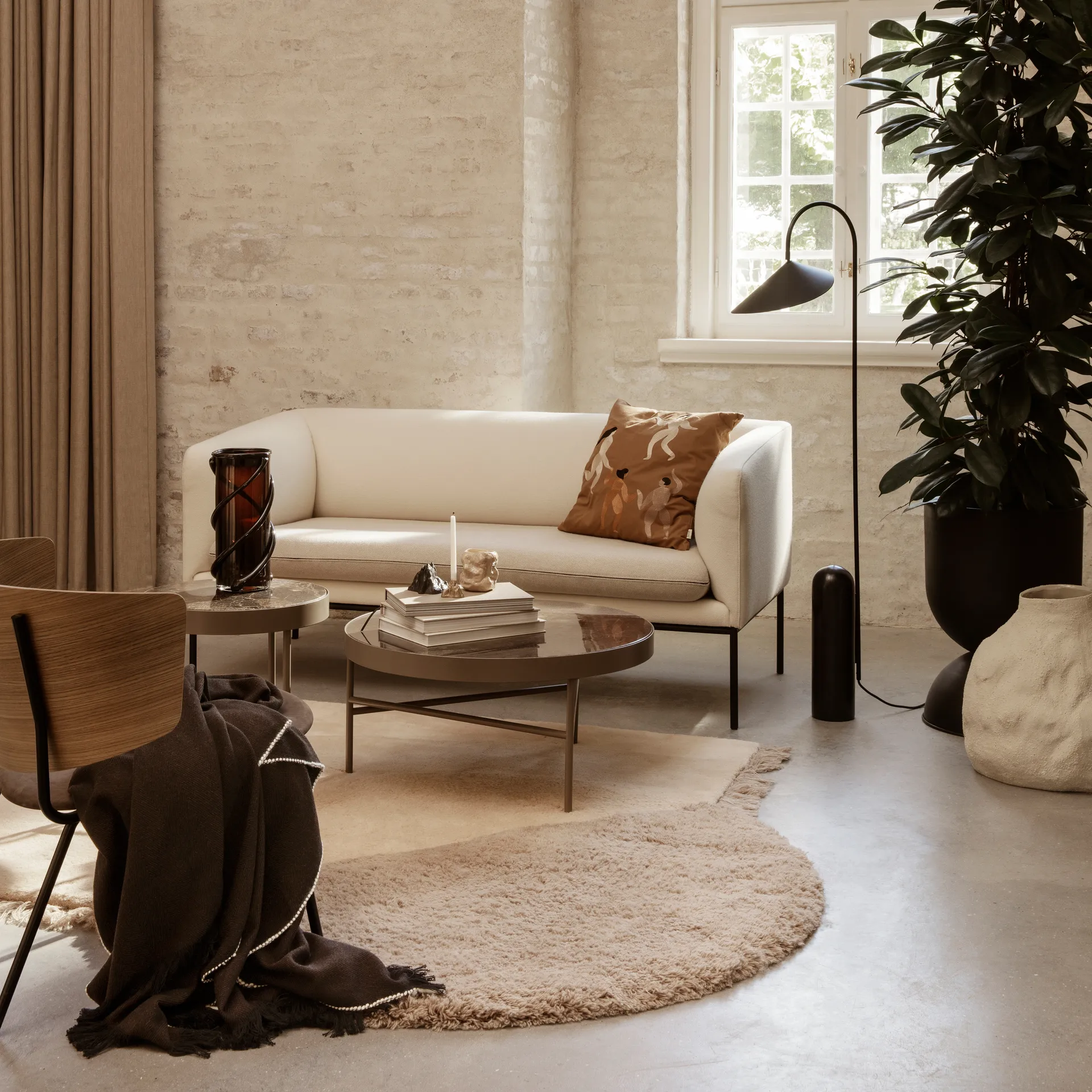 Plaid Herringbone 120x180 cm, Dark coffee Ferm Living