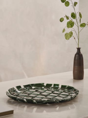 Plat Plait Ø30 cm - Emerald green - Ferm Living