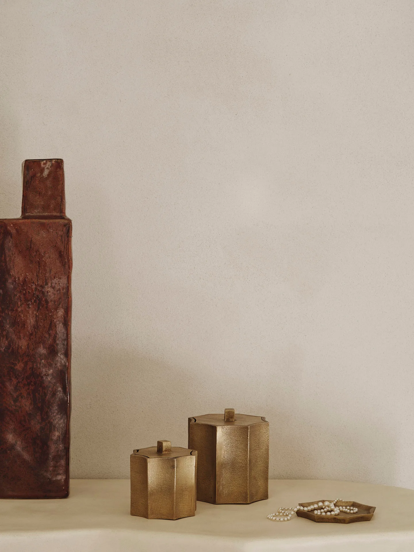 Plateau de décoration Otte 9,5x9,5 cm, Brass finish Ferm Living