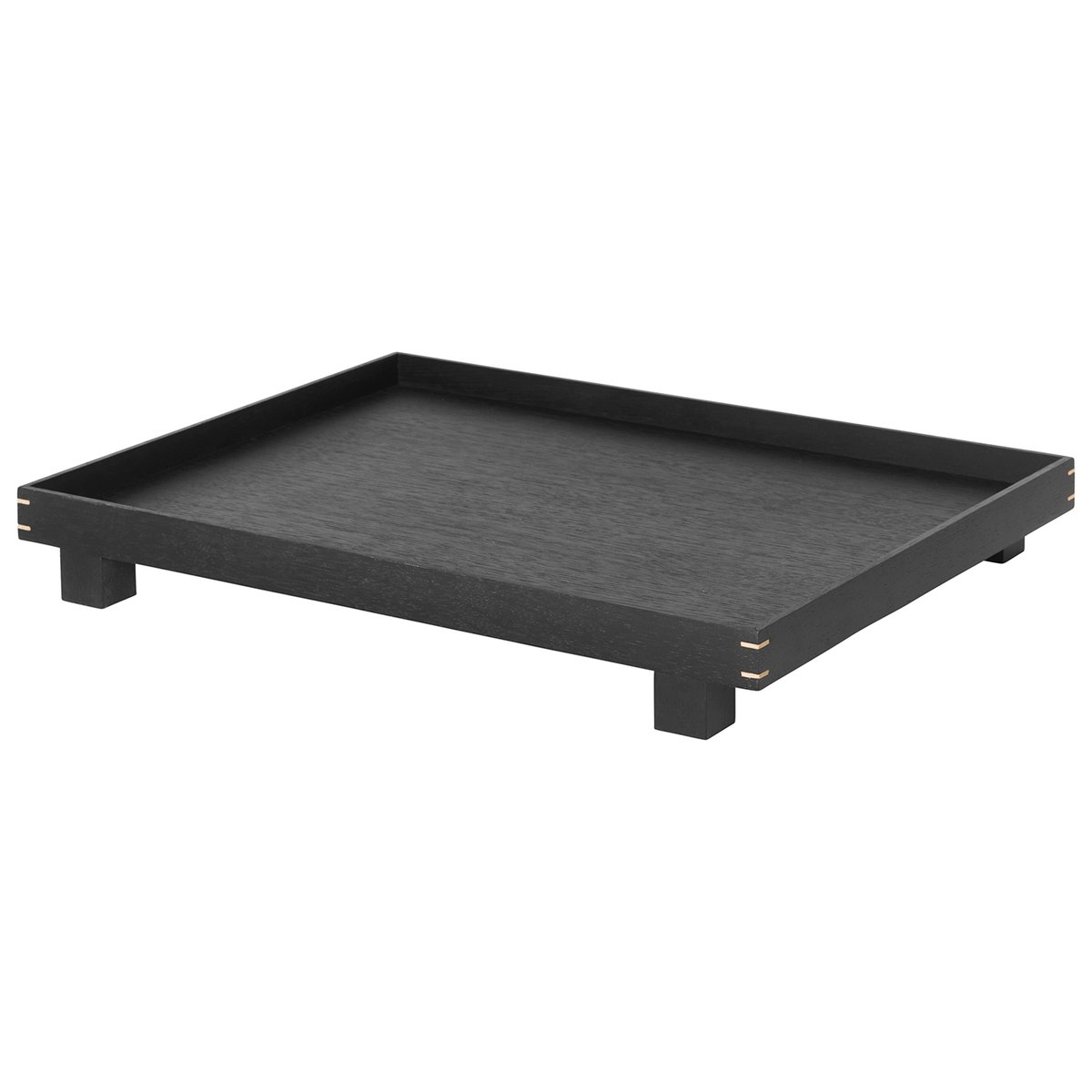 Ferm Living Plateau en bois Bon large Chêne teinté noir