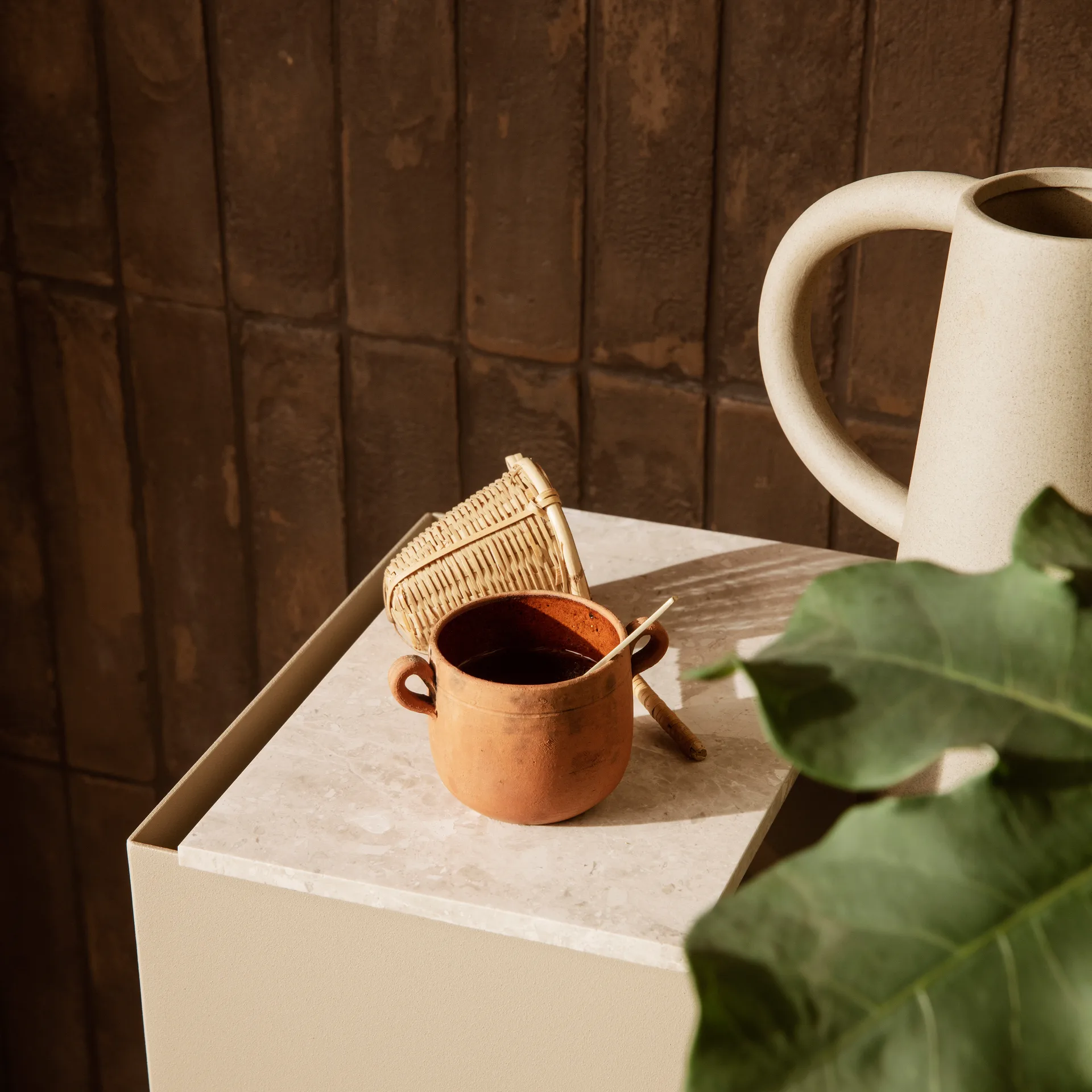 Plateau en marbre Ferm Living plant box, Beige Ferm Living