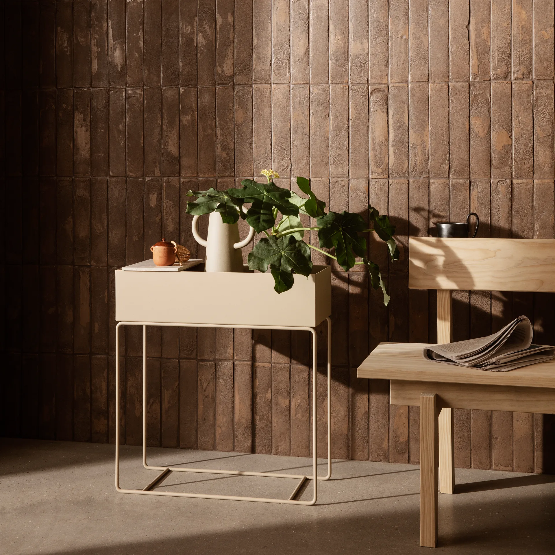 Plateau en marbre Ferm Living plant box, Beige Ferm Living