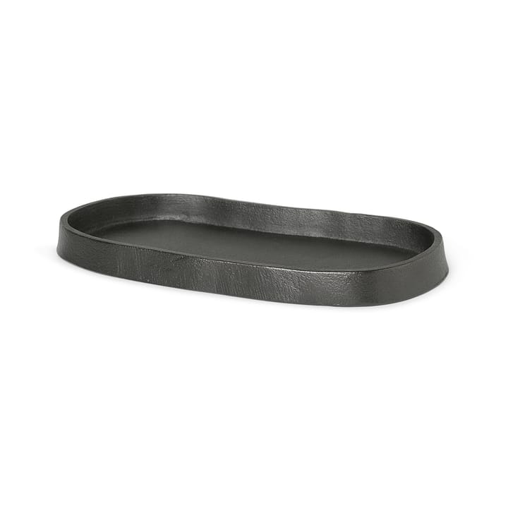 Plateau oval Yama 9,5x19 cm - Aluminium noirci - ferm LIVING