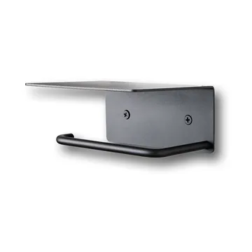 Porte-papier toilette Dora avec étagère - Black - Ferm Living