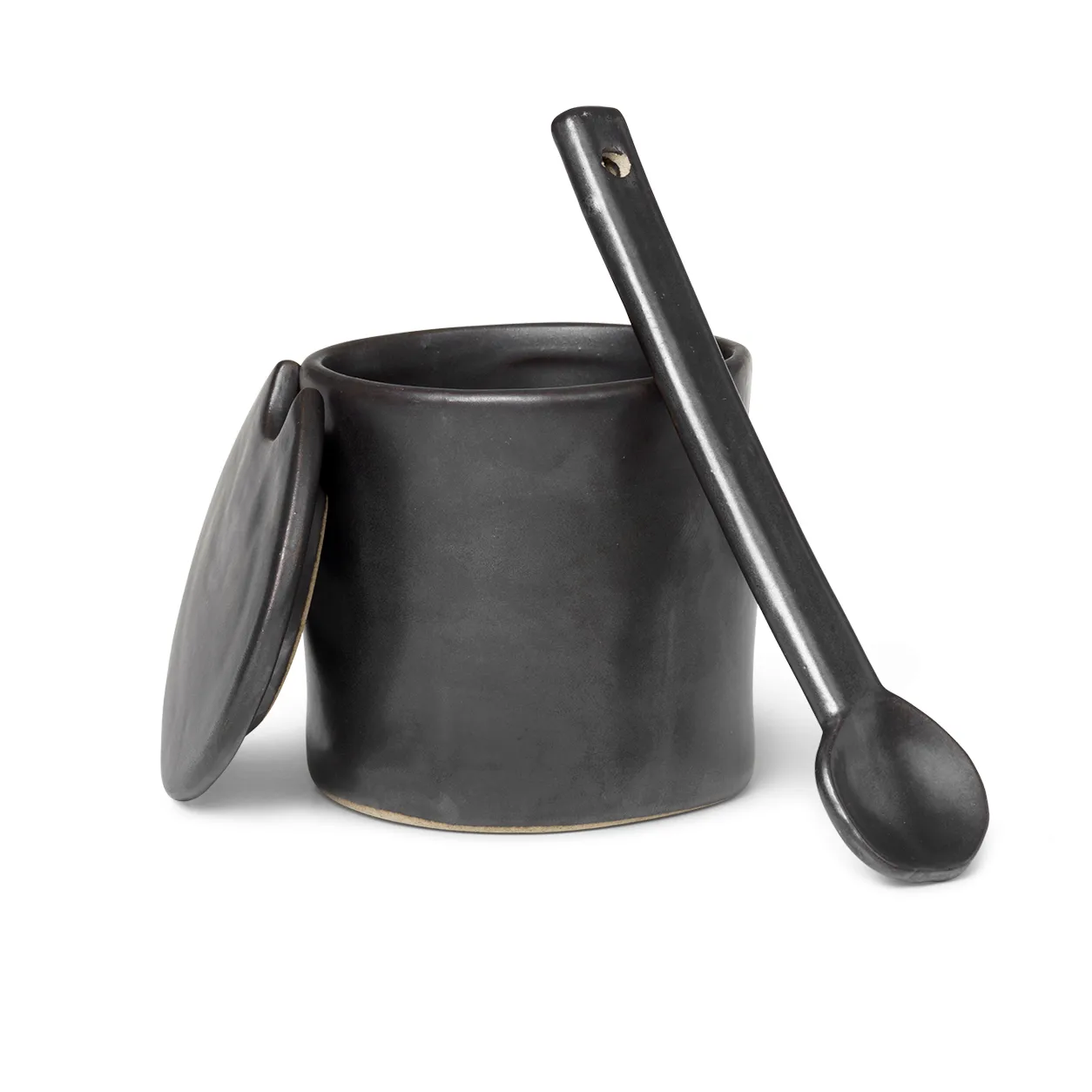 Pot à confiture avec cuillère Flow, Noir Ferm Living