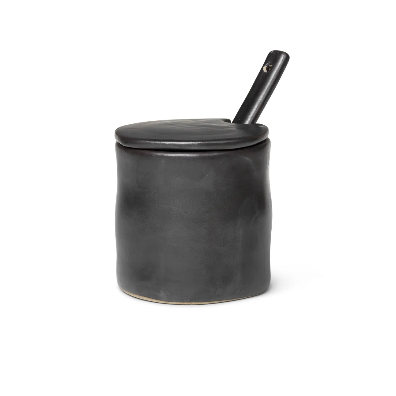Pot à confiture avec cuillère Flow, Noir Ferm Living
