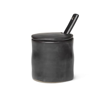 Pot à confiture avec cuillère Flow - Noir - ferm LIVING
