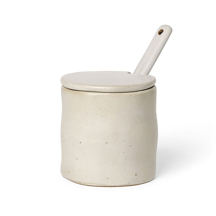 Pot à confiture avec cuillère Flow - Off-white speckle - Ferm LIVING