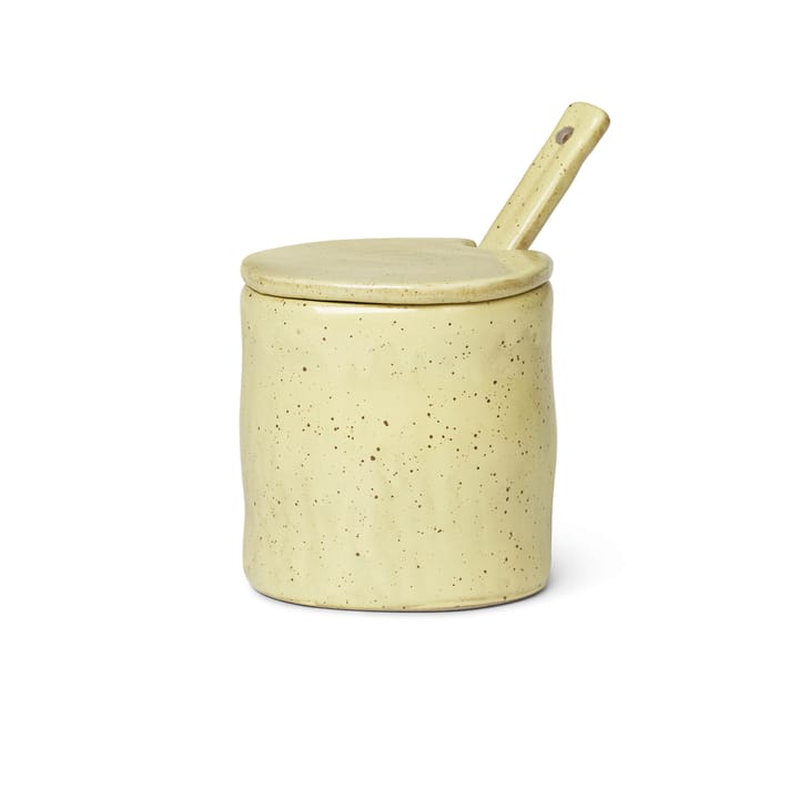 Pot à confiture avec cuillère Flow - Tacheté jaune - ferm LIVING