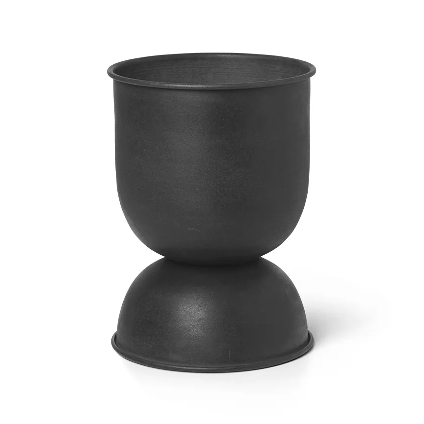 Pot Hourglass extra small Ø21 cm, Noir-gris foncé Ferm Living