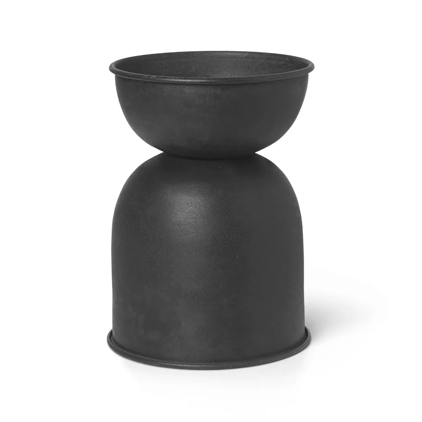 Pot Hourglass extra small Ø21 cm, Noir-gris foncé Ferm Living