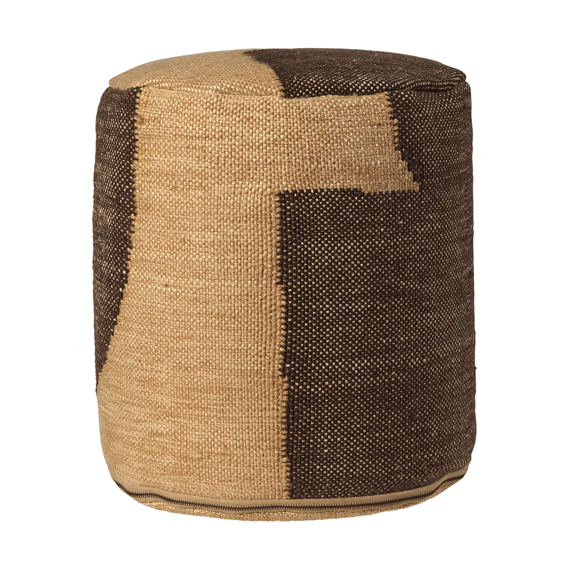 Pouf Forene cylinder Ø38x42 cm, Tan-Chocolate Ferm Living