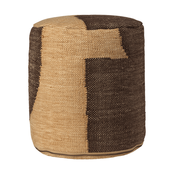 Pouf Forene cylinder Ø38x42 cm - Tan-Chocolate - ferm LIVING