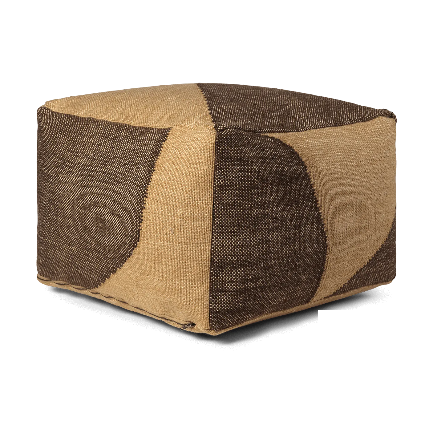 Pouf Forene square 60x60x40 cm, Tan-Chocolate Ferm Living