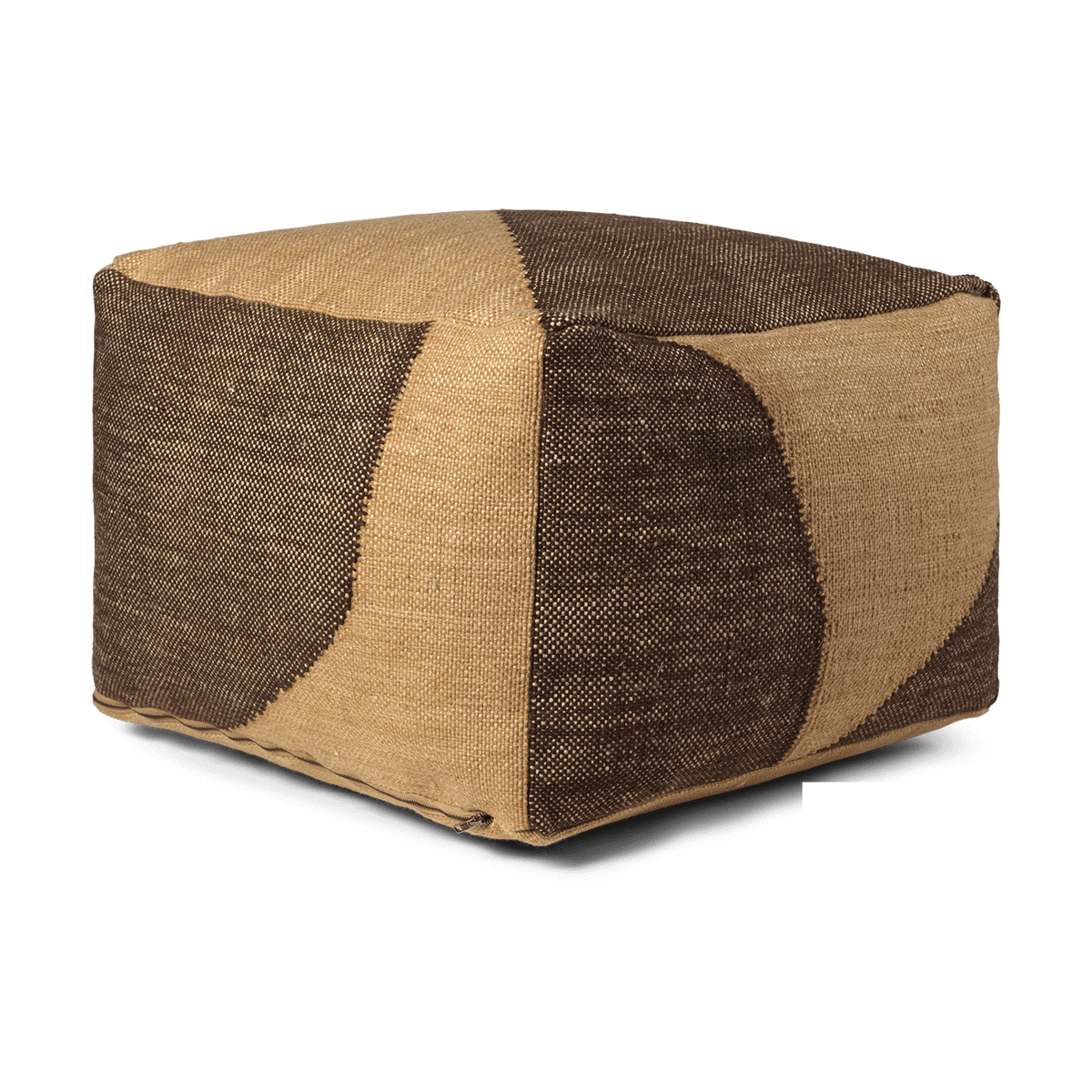 Ferm Living Pouf Forene square 60x60x40 cm Tan-Chocolate