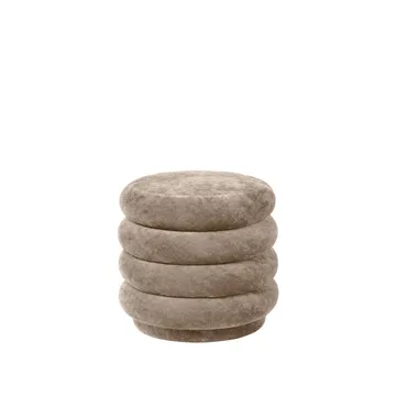 Pouf Pouf Round - tissu faded velvet 26 beige - Ferm Living