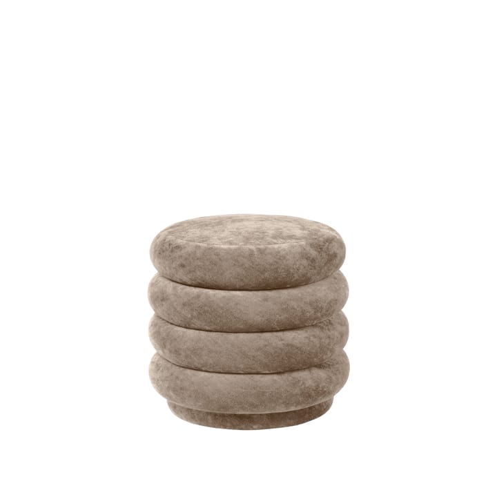 Pouf Pouf Round - tissu faded velvet 26 beige - ferm LIVING