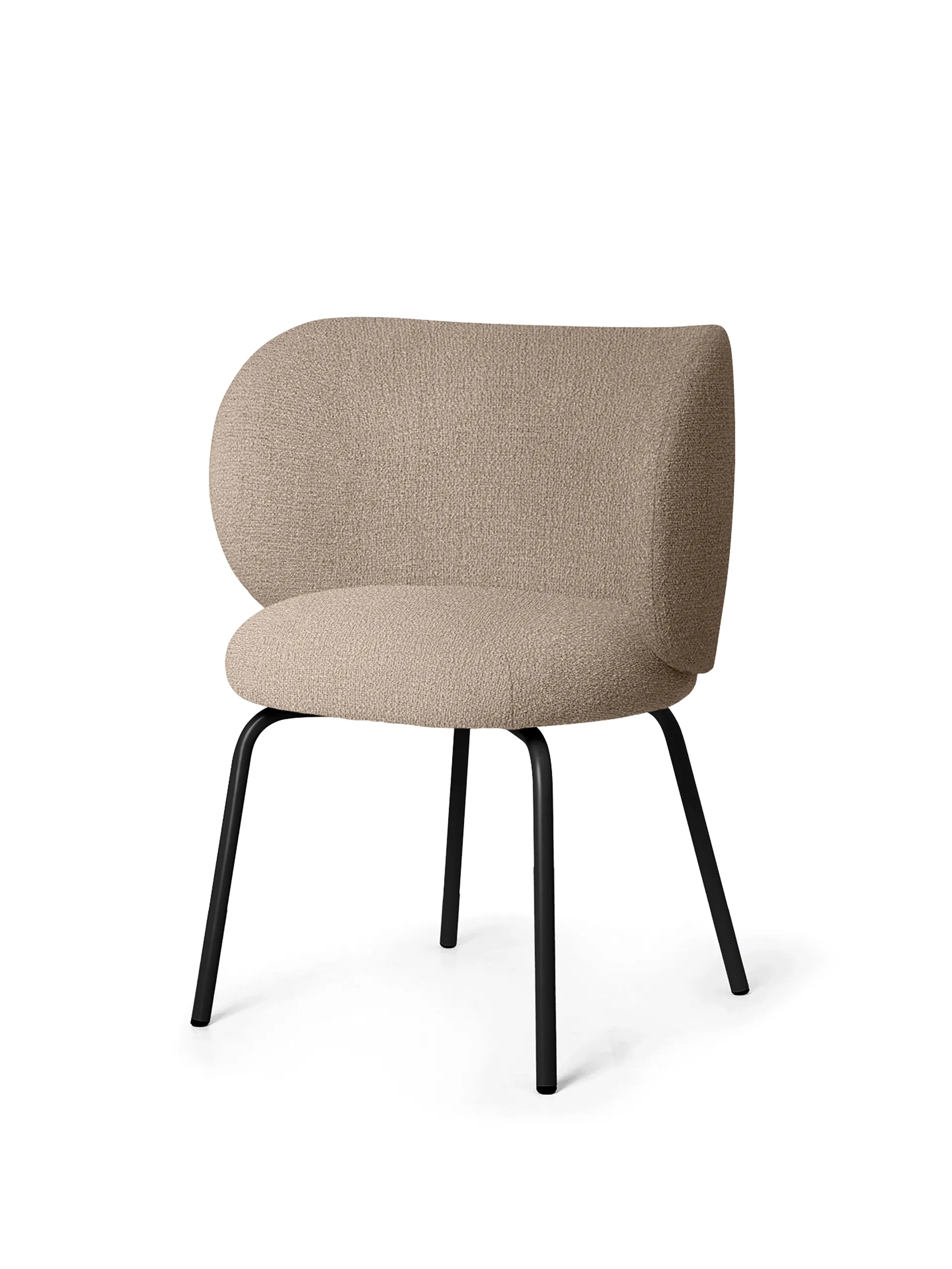 Rico dining chair bouclé, Sand-black Ferm Living