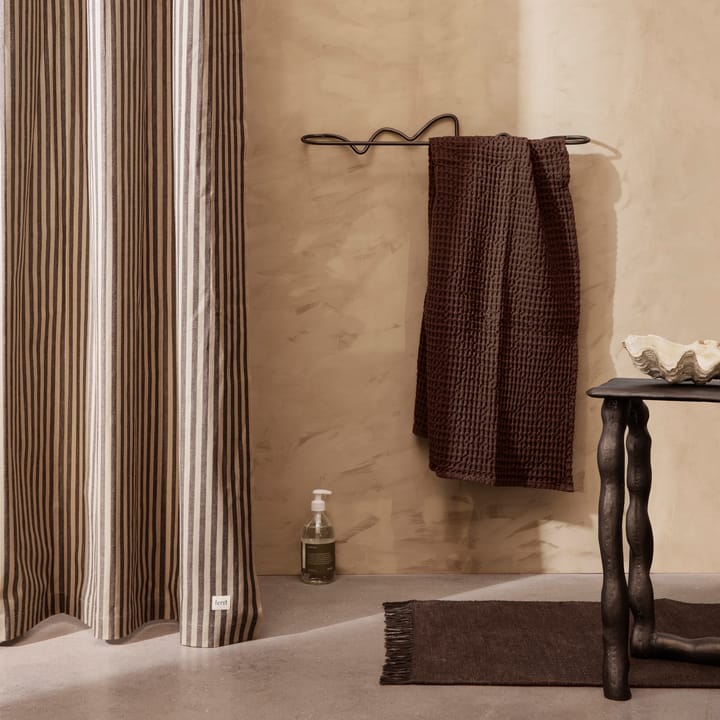 Rideau de douche Chambray, Sand-black Ferm Living