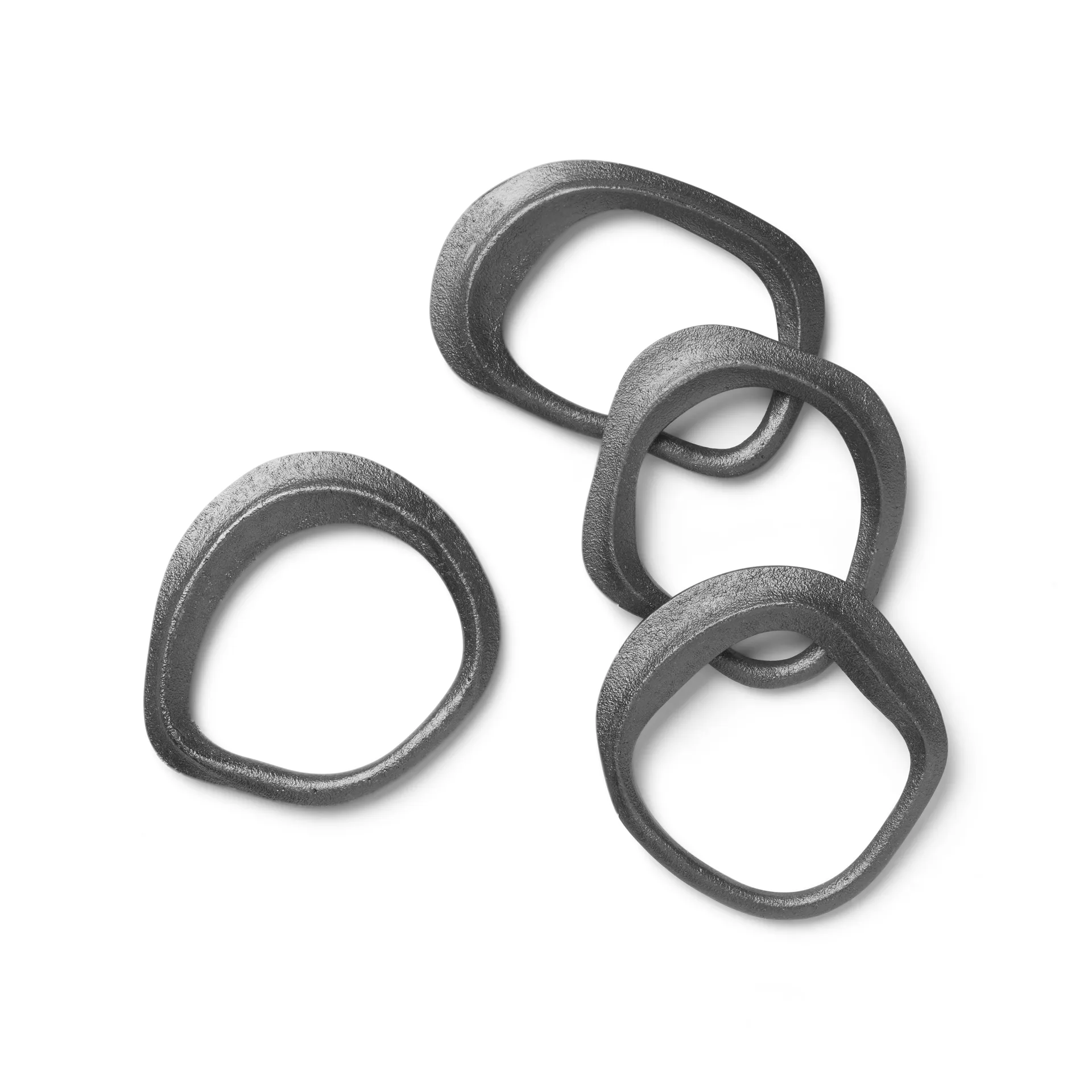 Rond de serviette Flow Lot de 4, Noir Laiton Ferm Living