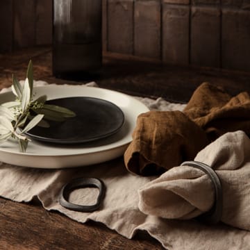 Rond de serviette Flow Lot de 4 - Noir Laiton - Ferm Living