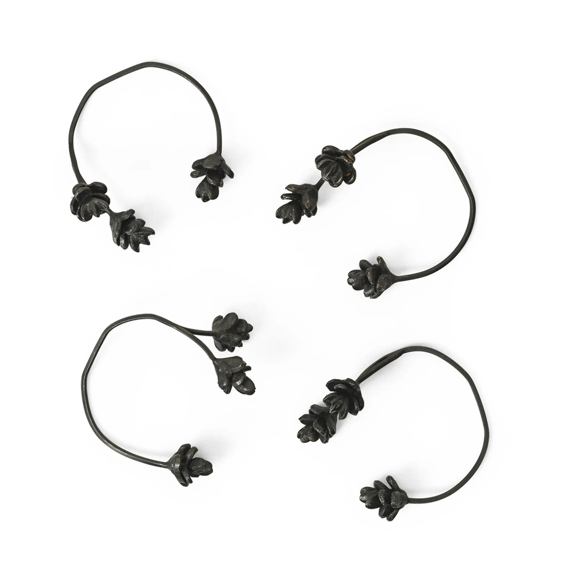 Rond de serviette Forest, lot de 4, Black brass Ferm Living