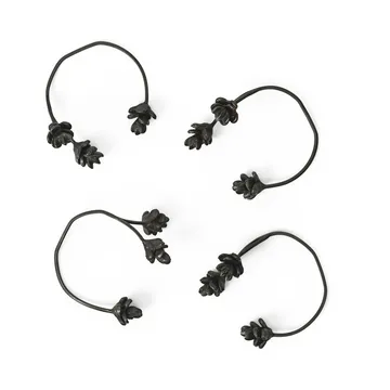 Rond de serviette Forest, lot de 4 - Black brass - Ferm Living