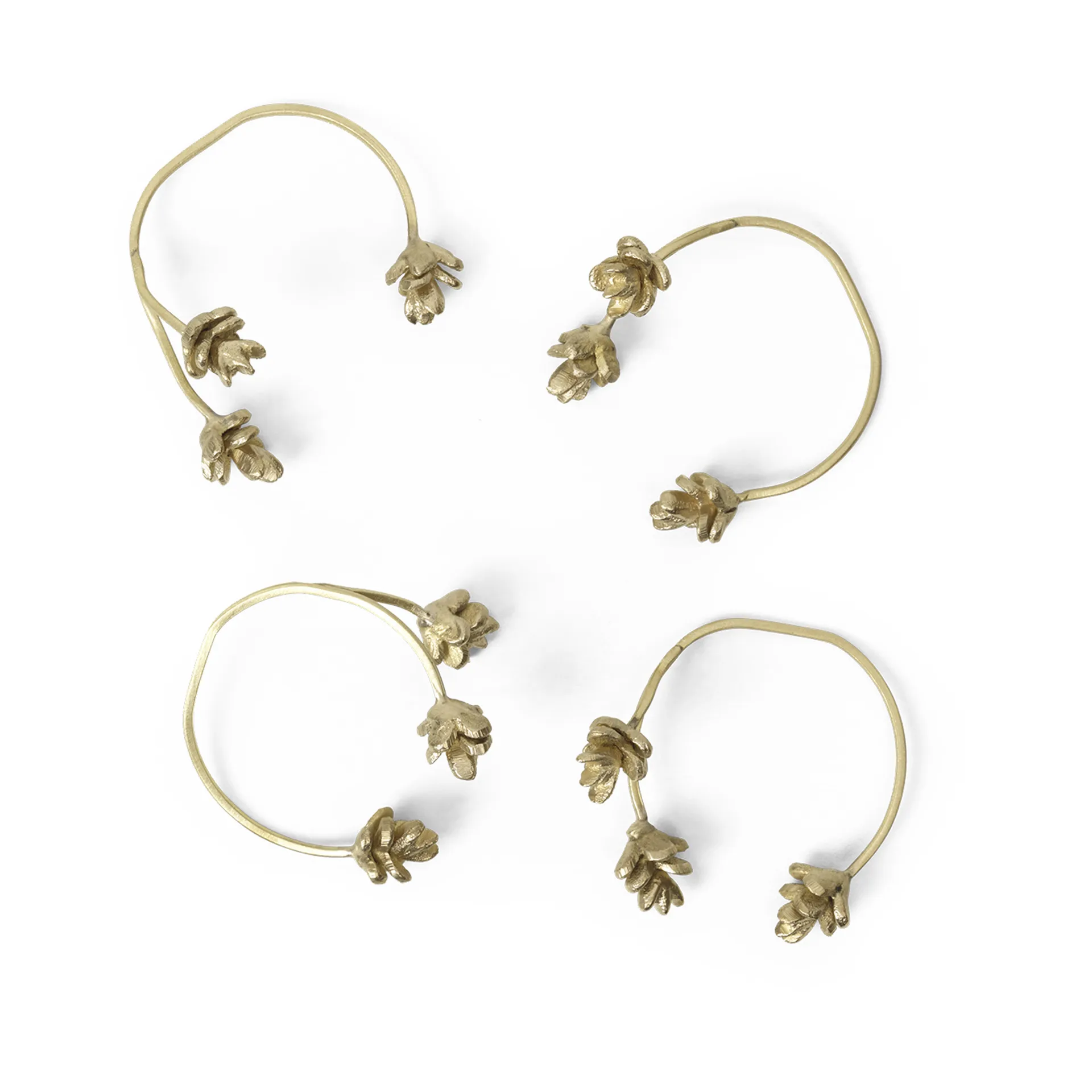 Rond de serviette Forest, lot de 4, Brass Ferm Living