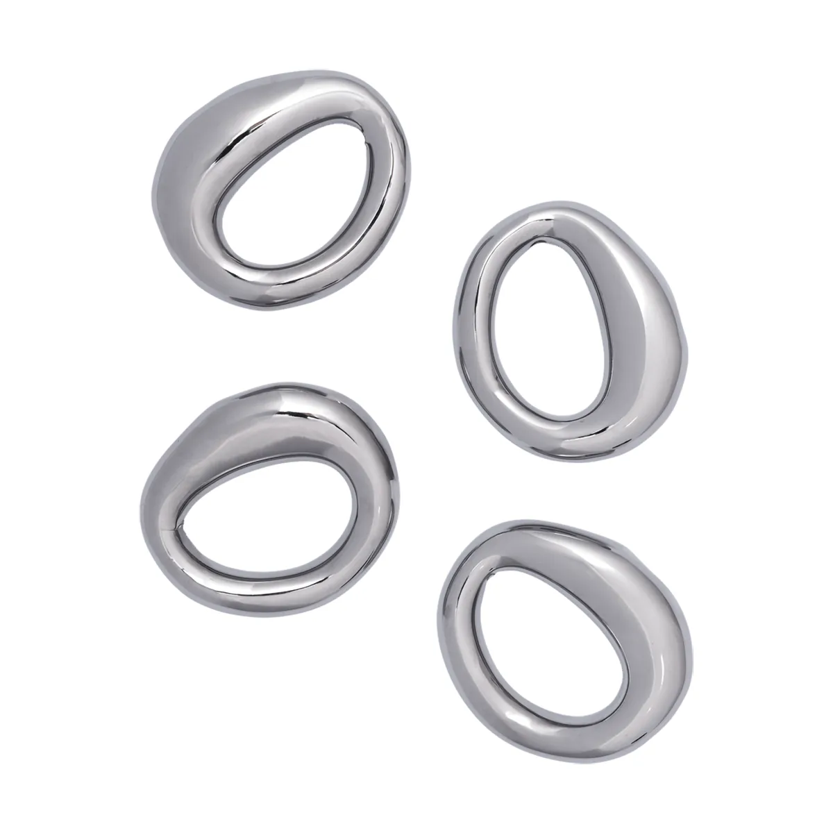 Rond de serviette Orrith lot de 4, Argent Ferm Living