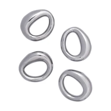 Rond de serviette Orrith lot de 4 - Argent - Ferm Living