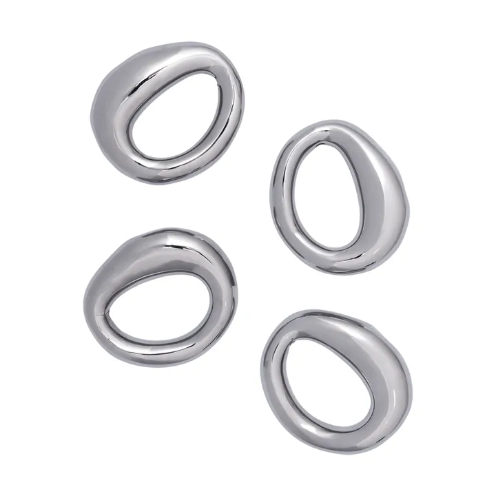 Rond de serviette Orrith lot de 4 - Argent - Ferm Living