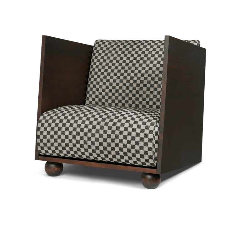 Rum Lounge Chair Check, Noir teinté-sable-noir Ferm Living