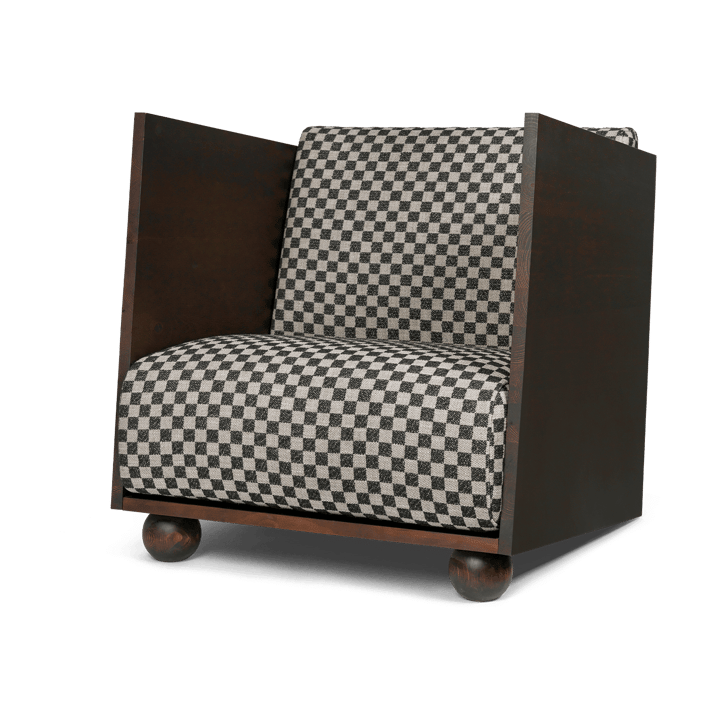 Rum Lounge Chair Check - Noir teinté-sable-noir - Ferm LIVING