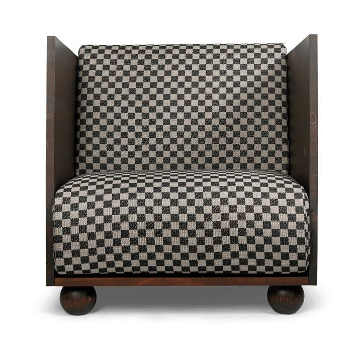 Rum Lounge Chair Check - Noir teinté-sable-noir - ferm LIVING