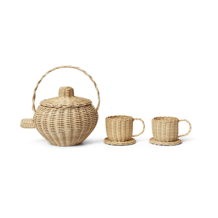 Service à thé Rattan 3 pièces - Natural - Ferm Living