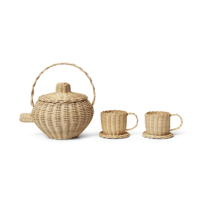 Service à thé Rattan 3 pièces - Natural - Ferm LIVING