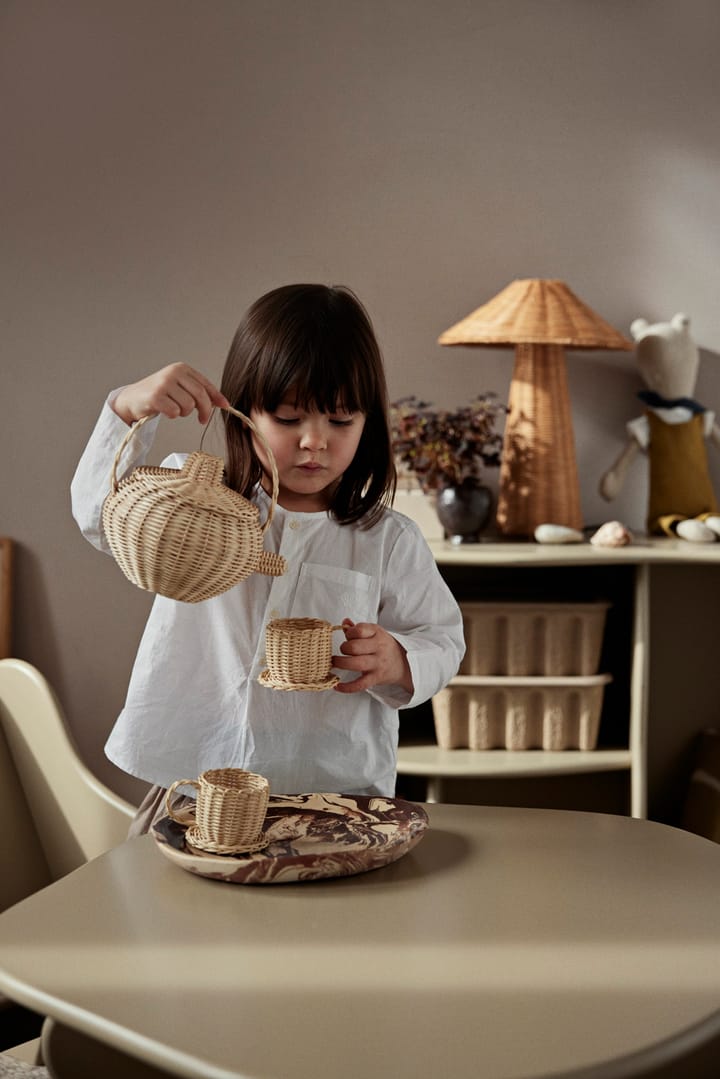 Service à thé Rattan 3 pièces, Natural Ferm Living