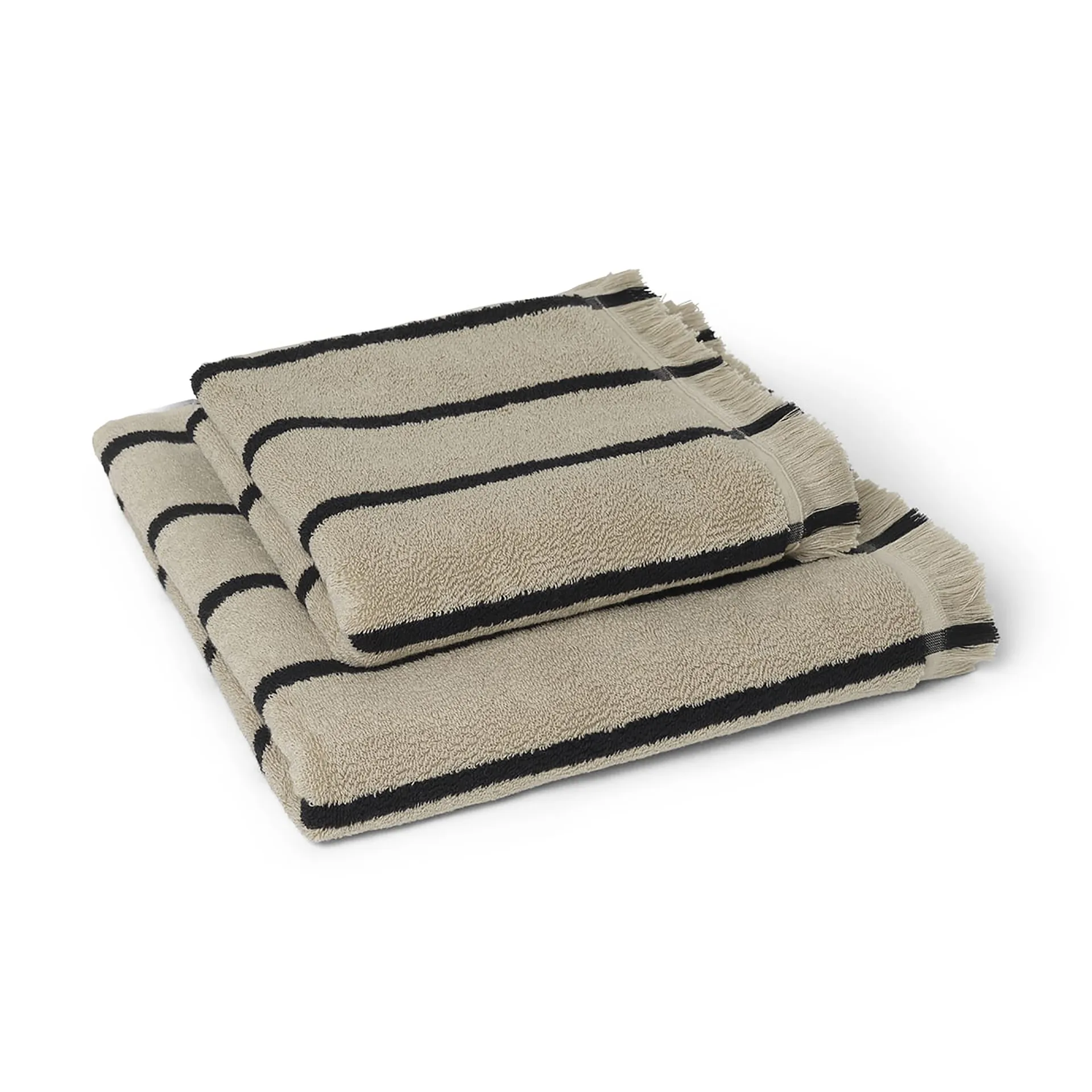 Serviette de bain Alee 50x100 cm, Sand-black Ferm Living